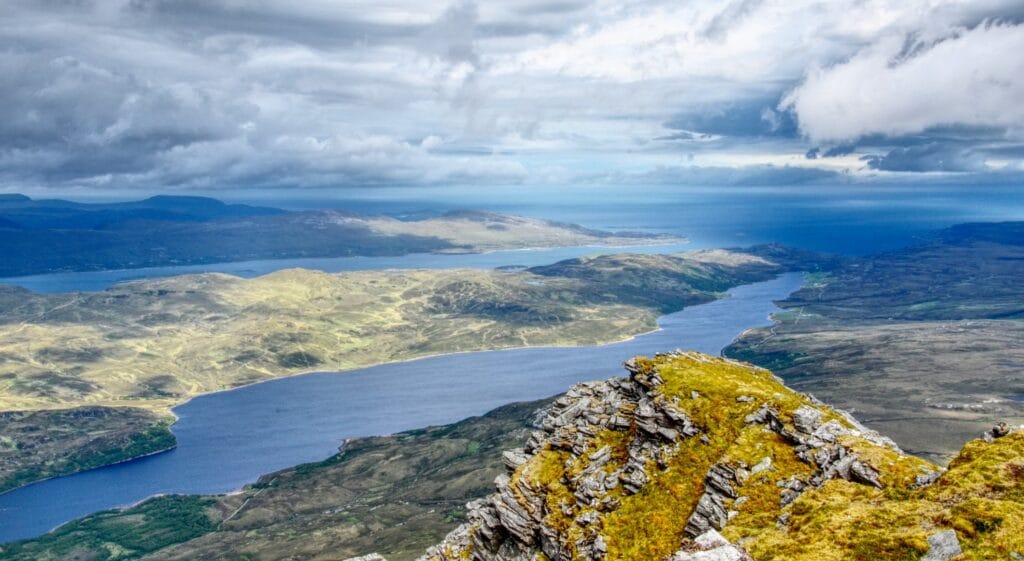 Blick nach Nordwesten über Loch Hope und Loch Eriboll